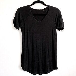 Tahari Black V-Neck Tee